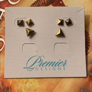 Geometric earrings - mixed metal